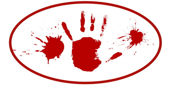 Mundschutz Halloween blutige Hand Größe XXL  ca. 210 x 130 mm