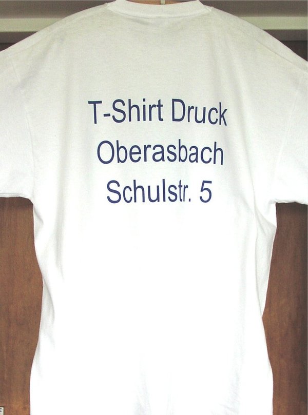 "OBERASBACH" T-Shirt mit Flexfolien Druck einseitig schwarz
